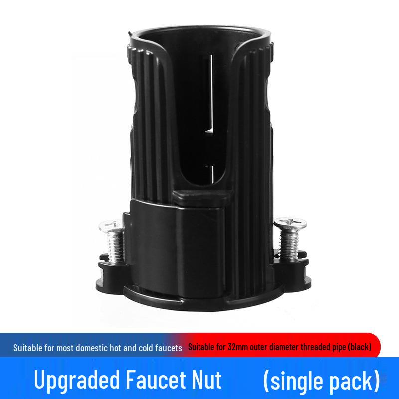 

Quick-Mount Anti-Loosening Kitchen Faucet Nut for Hot/Cold Water & Vegetable Washing Basin чёрный