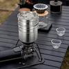 Camping Kochgeschirr Edelstahl Kochset Rucksack-Kit Kompaktes Faltbares Design Hitzebeständiger Griff Silber