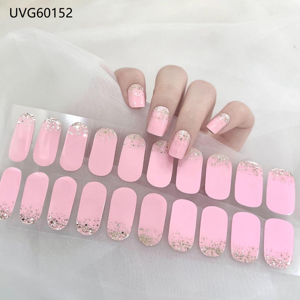 Transparent Nude UV Gel Nail Art Stickers: Semi-Cured, Semi-Baked Manicure Sheets