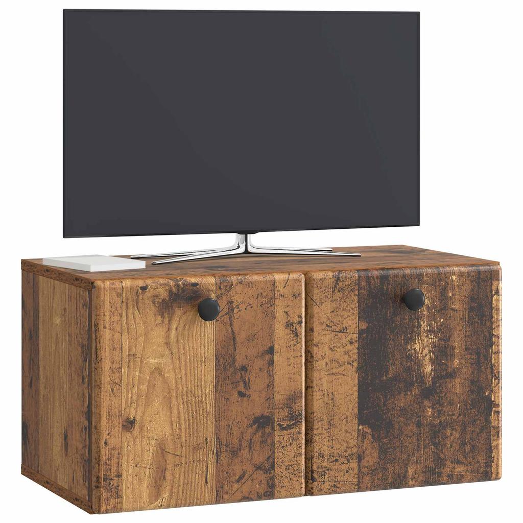 Wall Mounted TV Cabinet 59.5 x 31 x 30 cm Reclaimed Wood Look