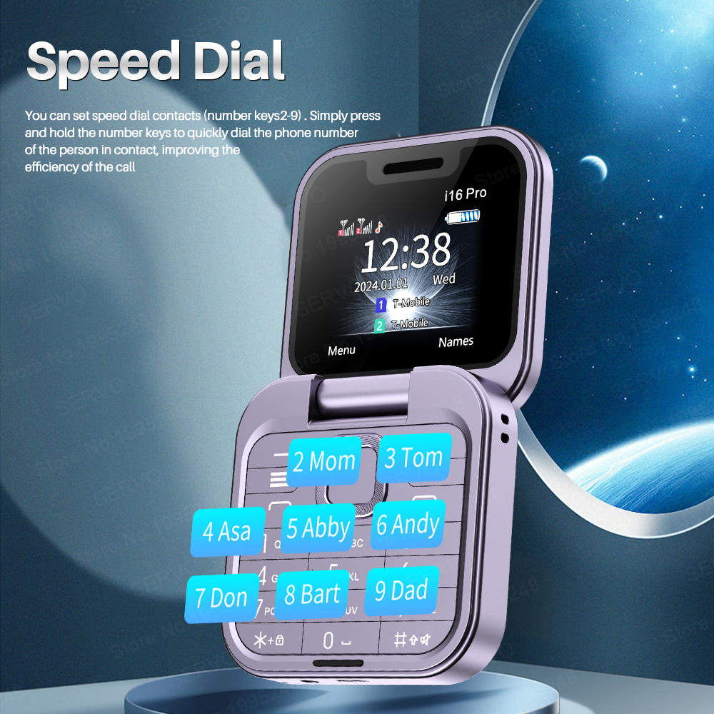 MIni Fold Mobile Phone 2G GSM Dual SIM Card Speed Dial Video Player Magic Voice 3.5mm Jack FM Small Flip Cellphone