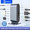 12 In 1 USB C Docking Station Type C To HDMI Adapter 4K HD PD 100W VGA RJ45 3.5mm SD TF USB 3.0 Splitter for Laptop MacBook
