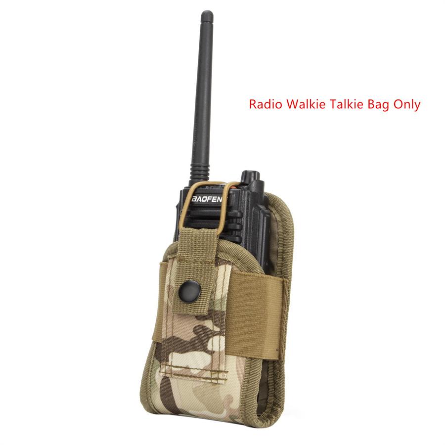 Outdoor Tactical Radio Walkie Talkie Bag Portable Interphone Pocket Camo Nylon