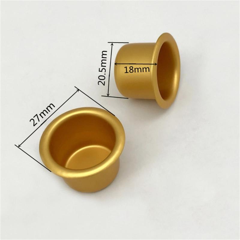Festliche Goldene Aluminium Kerzenbecher Kerzenständer Einsätze Halter Tropfschalen Sicher für Zuhause Feiertags-Party Dekoration