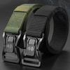 Men's Tactical Nylon Auto-Buckle Belt for Outdoor Work & Military Training