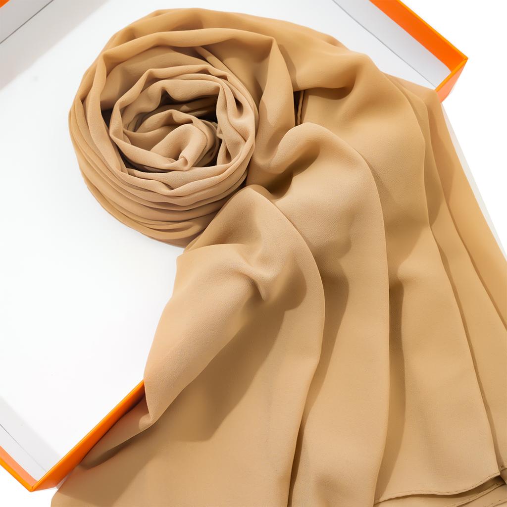 Solid Color Chiffon Scarf Breathable Simple Casual Shawl Hijab Windproof Sunscreen Head Wrap for Women Women Abaya Accessories