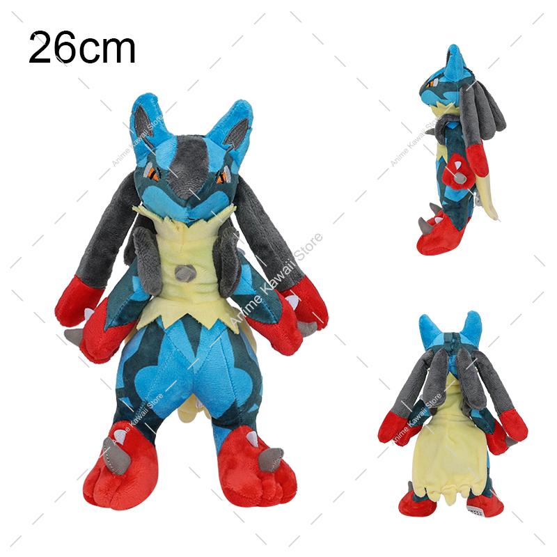 16-31cm Standing Lucario Shiny Plush Doll Cute Mega Riolu Animal Stuffed Quality Peluche Toy Children Halloween Gifts