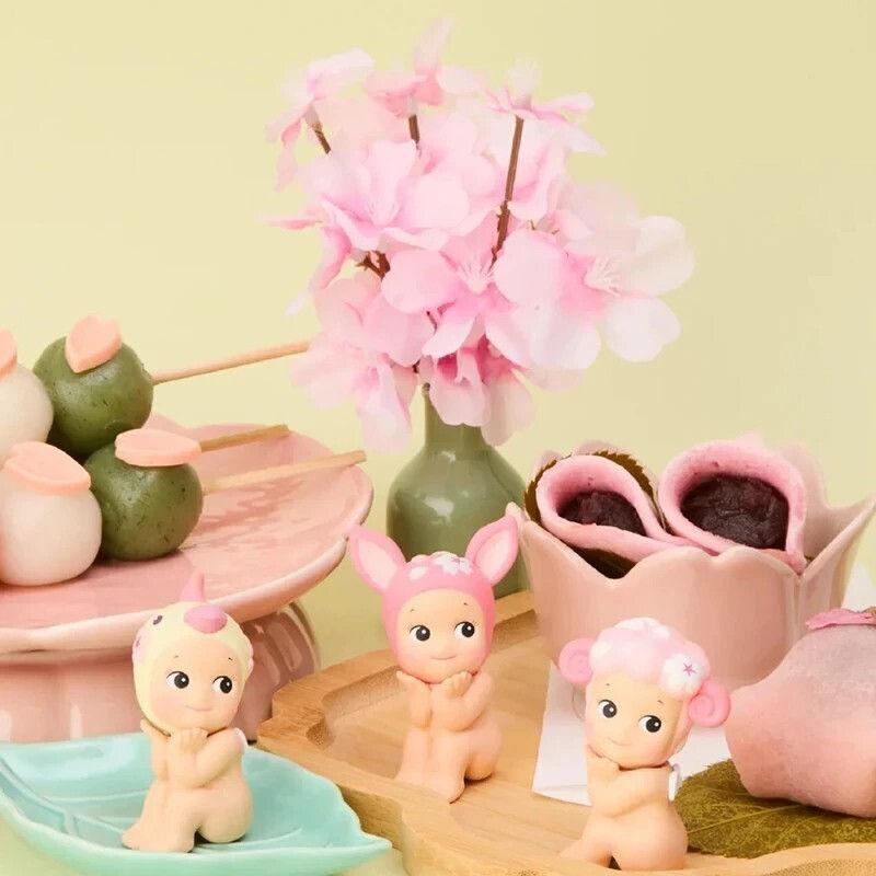 Cute Sonny Angel Cherry Blossom Series Hanami Edition Random Blind Box Pink Mini Doll Toys for Kids Children Gifts GZW