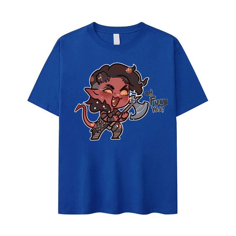 T-shirt Graphique Drôle Karlach Baldur's Gate 3 Hommes Femmes Mode Col Rond Manches Courtes T-shirts Décontracté 100% Coton T-shirt Surdimensionné