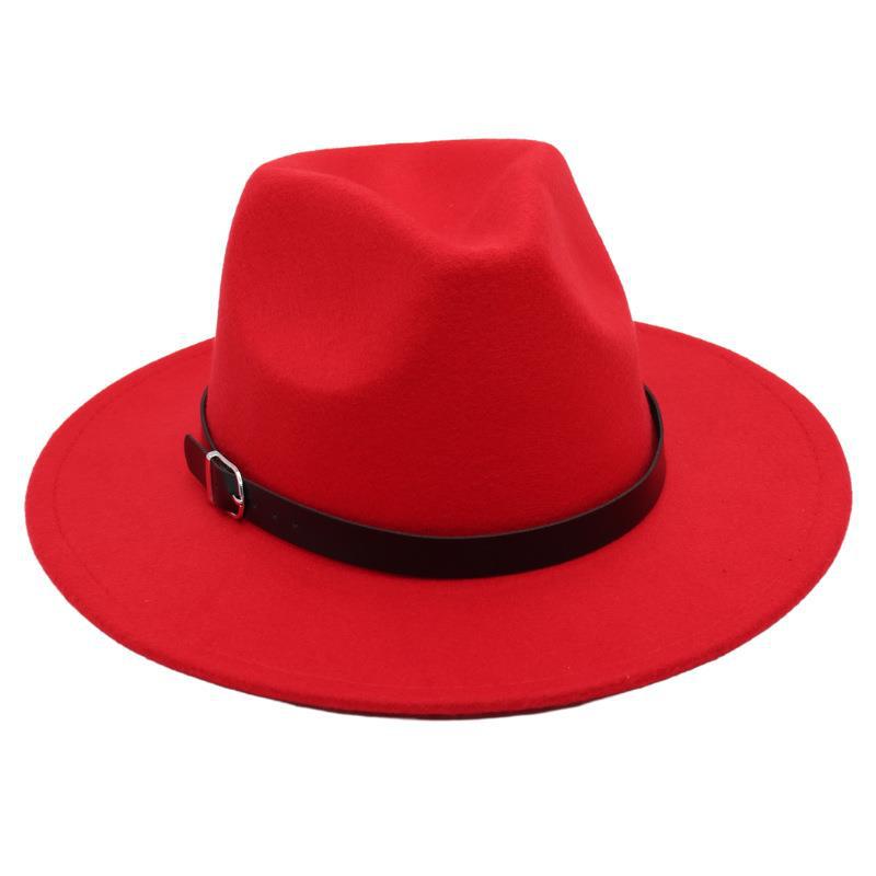 Nostalgiczny Cylinder Kapelusz Jazzowy Studio Klamra do Paska Męska i Damska Kapelusz Filcowy Model Cienia Kapelusz Wełniany Styl Hepburn