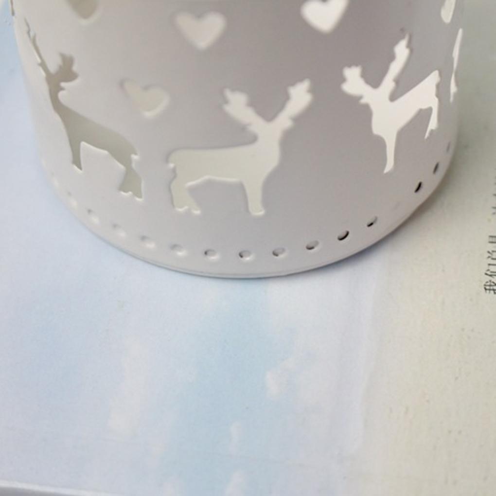 Christmas Iron Hollow Deer Tree Snowflake Candle Holder Candle Stick Home Decor