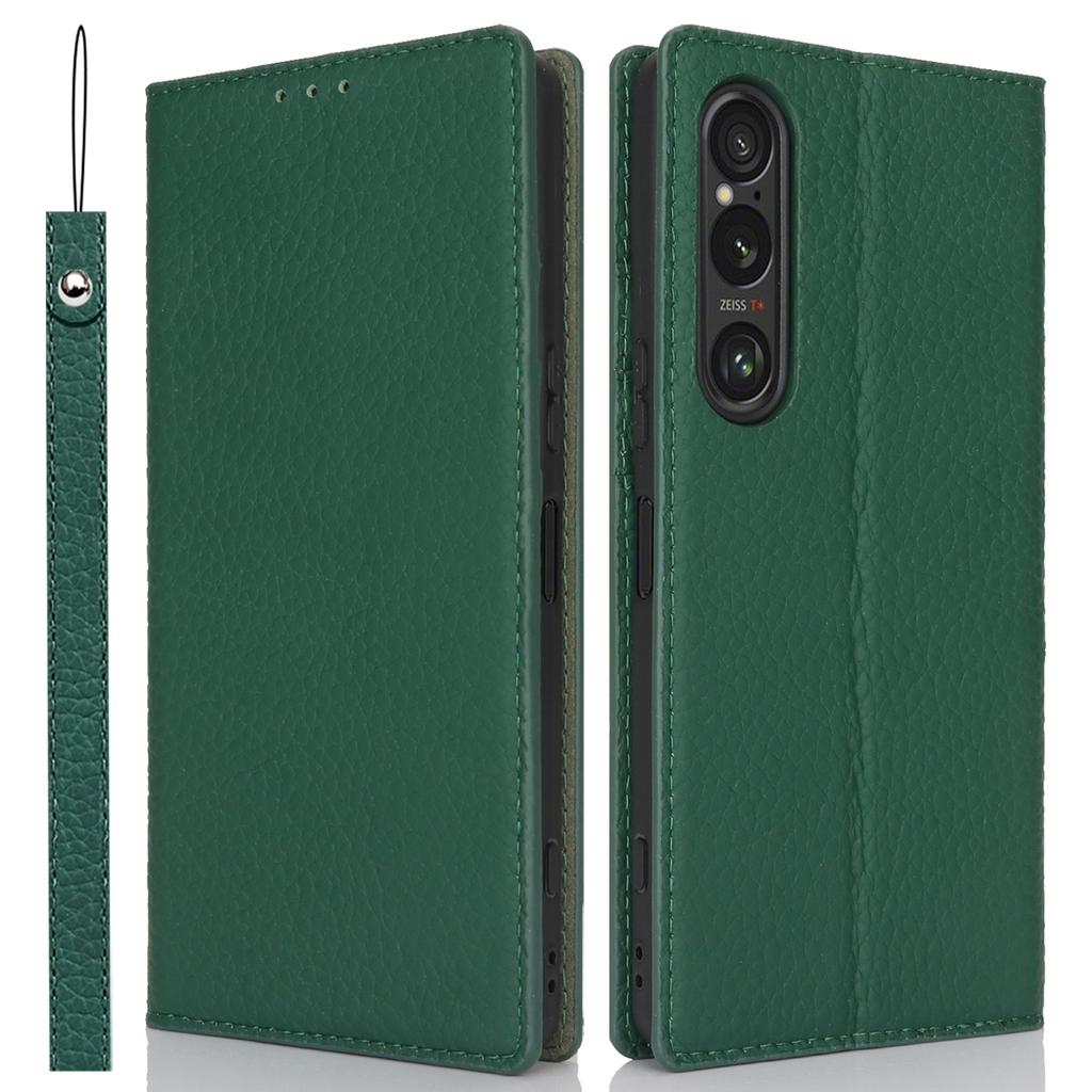 Pre Sony Xperia 1 VI Puzdro Pravá Hovädzia Koža Litchi Textúra Vyklápací Kryt na Telefón