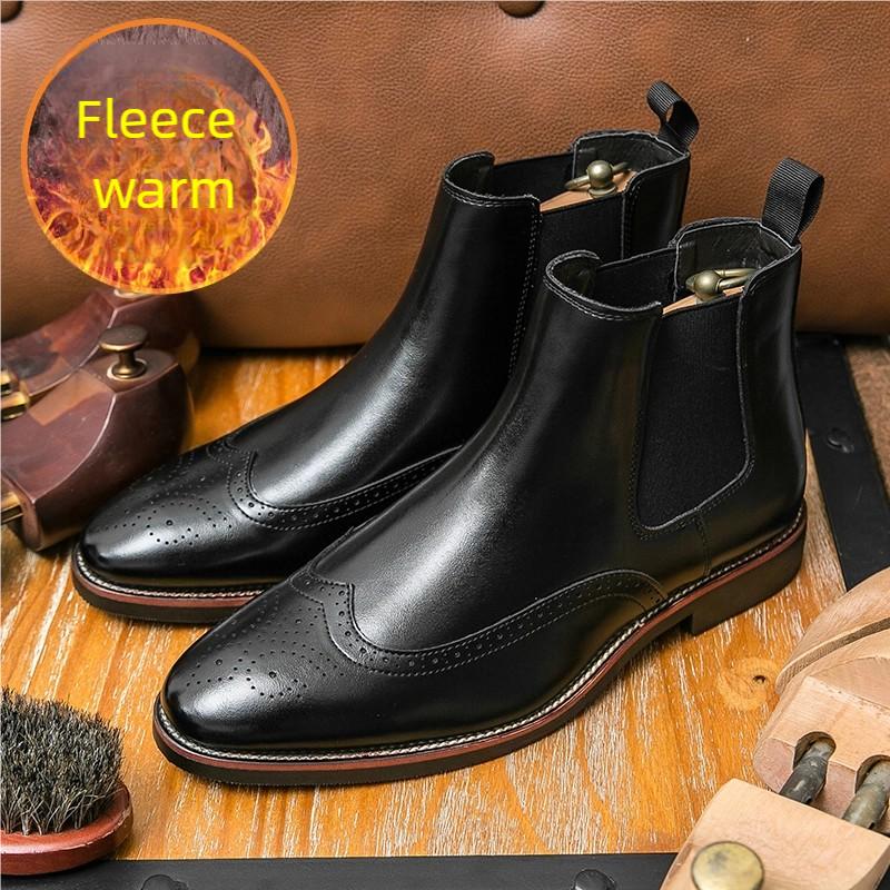 

Классические мужские кожаные ботинки челси черные коричневые британские повседневные деловые брендовые ботинки Брок социальные ботинки размеры 38-46 мужские ботинки 46