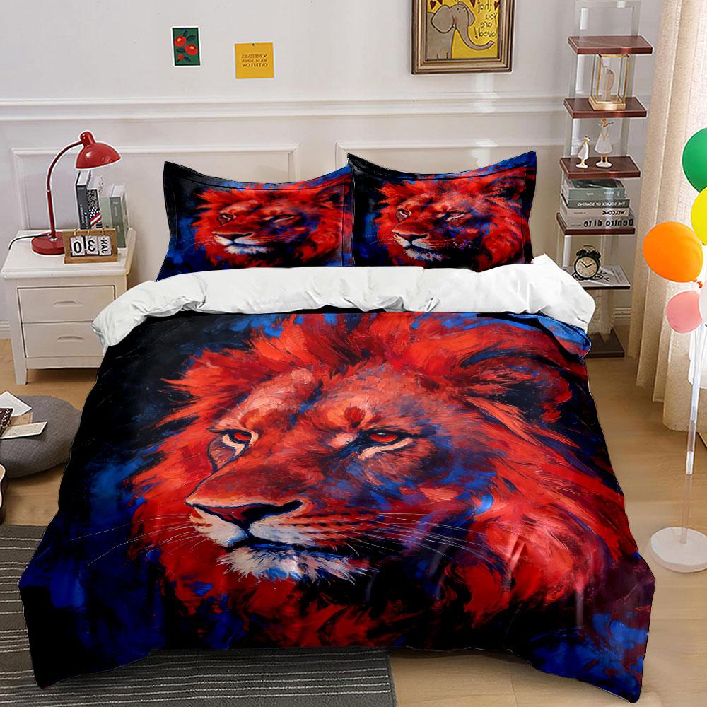 Fiery Lion Head Artwork. Bedding Sets Duvet Cover Sets Duvet Covers Pillowcases(1 * Duvet Cover 2 * Pillowcases Without Duvet Insert)