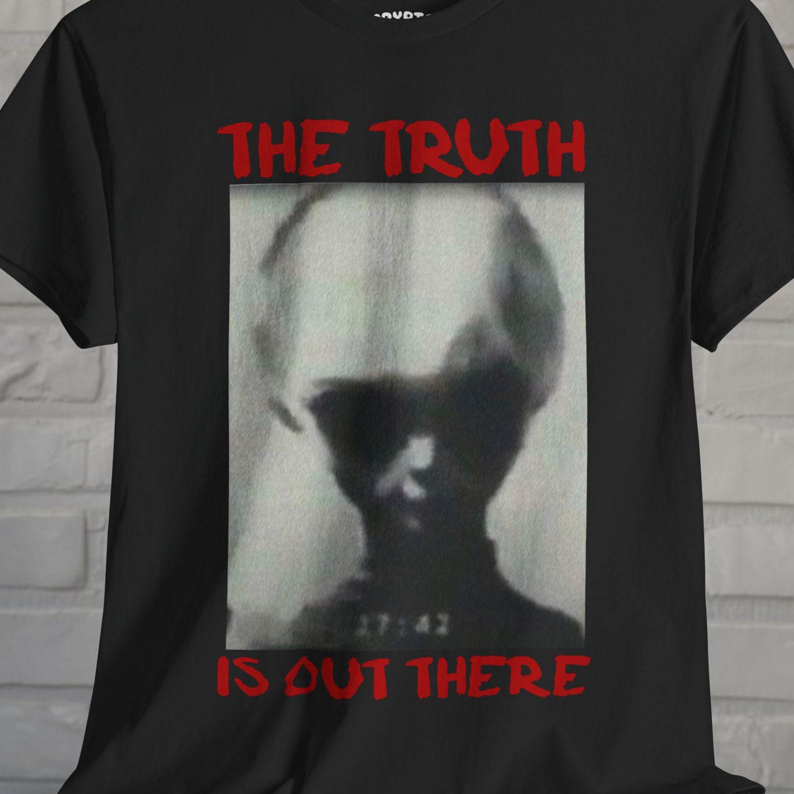 UFO Alien Shirt • The Truth Is Out There Tee • Skinny Bob Retro Alien T-Shirt • UAP Conspiracy Tee • Extraterrestrial Gift - Unisex Ladies S