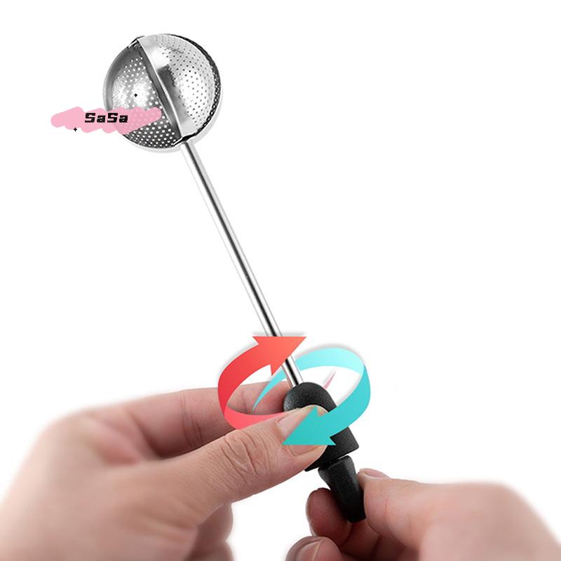 304 Stainless Steel Portable Outdoor Rotating Tea Infuser with Tea Ball Tea Strainer And Filter Mesh Coffee Grounds Filter