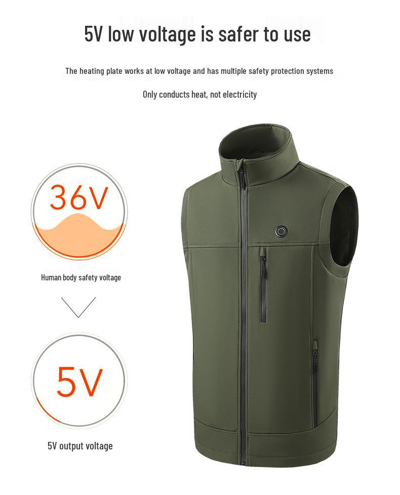 USB Heated Soft Shell Winter Vest with Smart Temperature Control