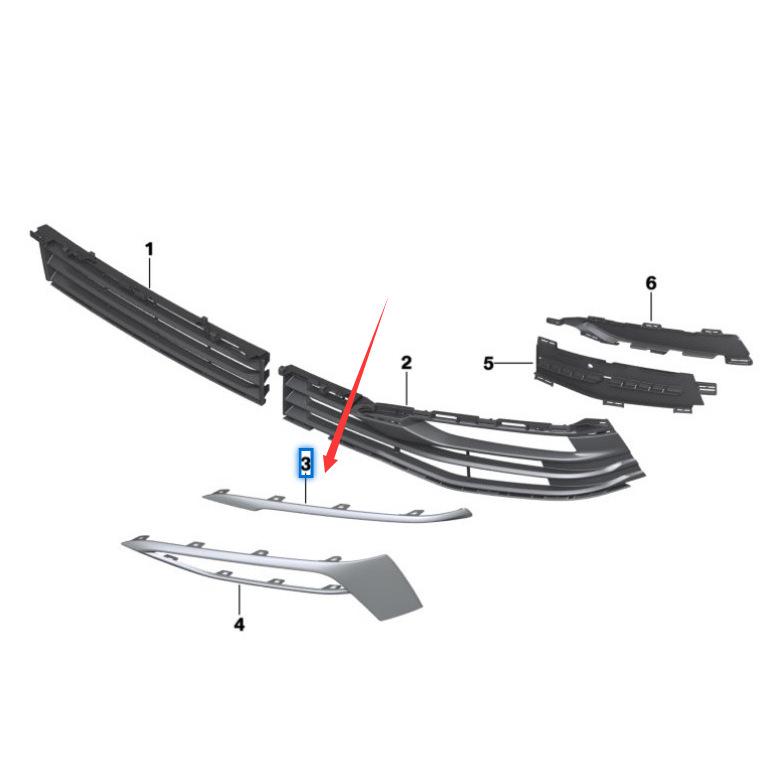 BMW 3 Series G30 Front Bumper Fog Light Air Intake Grille Trim (51117385271/51117385272)