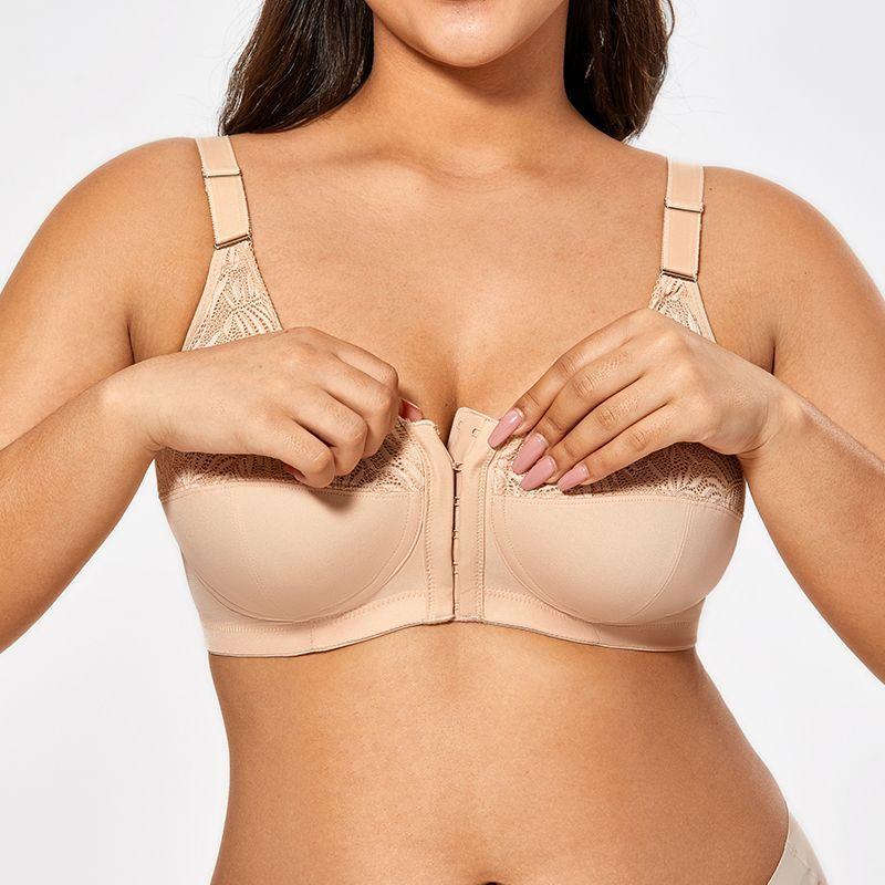 Sutien subțire cu cupă completă, cu nasturi frontali, fără armătură, căptușeală de bumbac, tip vestă, sutien mare confortabil