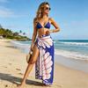 Cover Up Skirt Loose Fit Beach Cover Up Flower Print Lace-up Anti-UV Swimwear Cover Up Vacation Beachwear