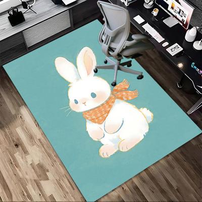 Rabbit Scarf Pattern Area Rug, Office Carpet Indoor Outdoor Entrance Doormat, Non-Slip Soft And Comfortable, Living Room, C122055