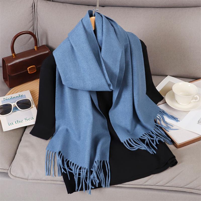 69 Colors Winter Scarf for Women Warm Cashmere Scarves Hijab Solid Lady Long Shawl Wrap Female Pashmina Bandana Poncho Stoles
