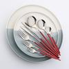 1 Pcs Dinnerware Red CutleryStainless Ste Knife Fork Spoon Cutlery Kitchen Table Flatware Tableware Silverware