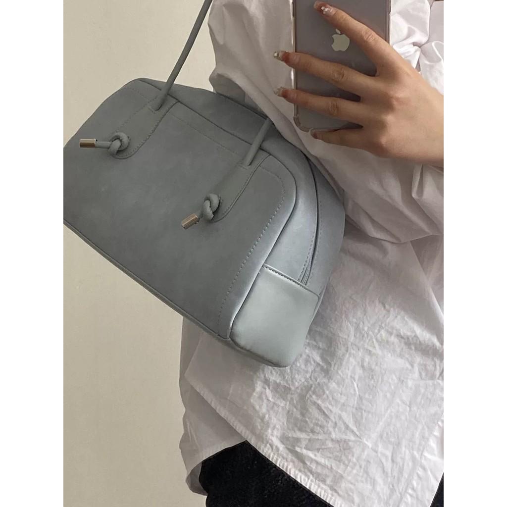 Ielgy Korean Version High-End Feeling Boston Bag Large Capacity Casual Portable Commuter All-Match One-Shoulder Bagu
