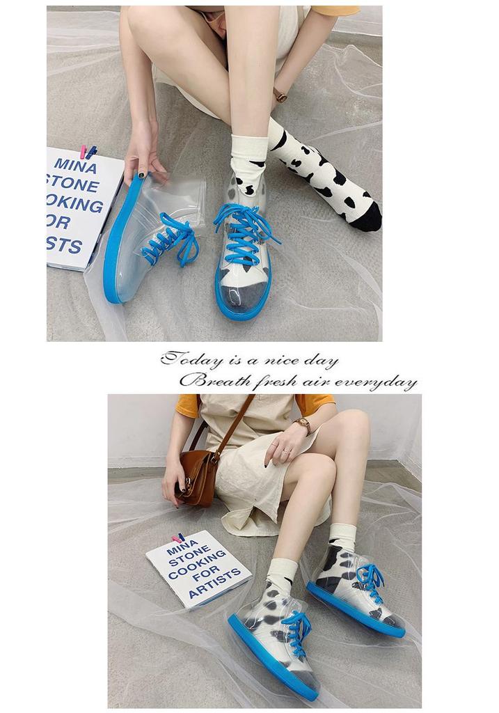 Women's Fashionable Non-Slip Jelly Rain Boots – Comfortable Outdoor Waterproof Shoes with Soft Soles