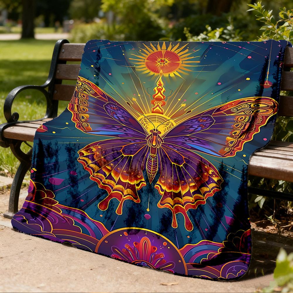 1pc Heartbeat Roses Outdoor Flannel Throw Blanket Soft, Cozy, Warm All Season, Machine Washable,