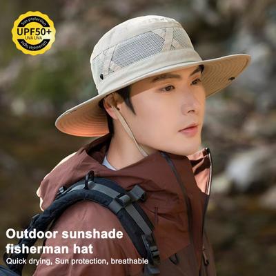 Kapelusz rybaka Regulowany rozmiar Ochrona przed promieniowaniem UV Oddychający daszek przeciwsłoneczny Kopuła basenu Sznurowany projekt Męski damski kapelusz na zewnątrz