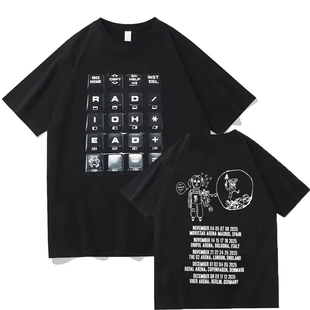 

Radiohead 2025 Black Tour Tshirt Fashion Rock Band T Shirt Mens Women Cotton Loose Tops Streetwear Summer Short Sleeve Clothes S