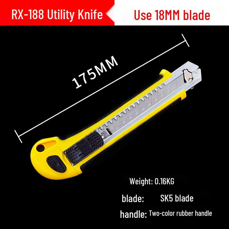 Industrial Grade Utility Knife - Durable Non-Wobbling Holder, Heavy Duty All-Steel Blade, Thickened for Cutting Wallpaper