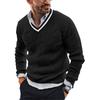 V-neck Sweater Men Fashion Slim-fit Long Sleeve Knit Top New Sweater