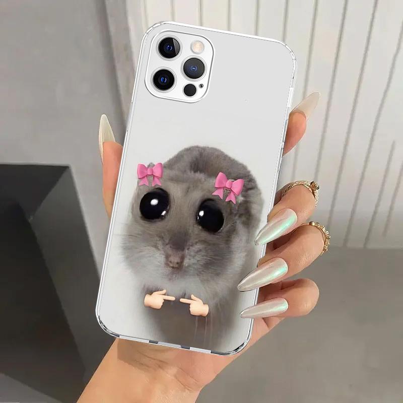 

Funny Sad Hamster Meme Phone Case for Iphone 17 Air 16 15 Plus 14 13 Mini 12 11 Pro Max 16E 7 8 SE 2020 Soft Funda Print Shell 1 iPhone 16 Pro