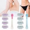 1set Women Safety Razor Blades for Face/ Leg/ Armpit/ Bikini Beauty Hair Removal Shaving Detachable for Repeated Use