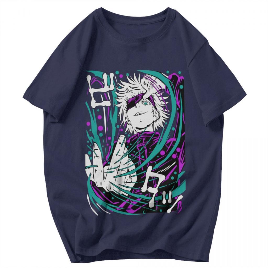 Men T Shirt Anime Jujutsu Kaisen Satoru Gojo Vintage Vintage Summer Y2K Graphic Quality Unisex Tops T Shirts