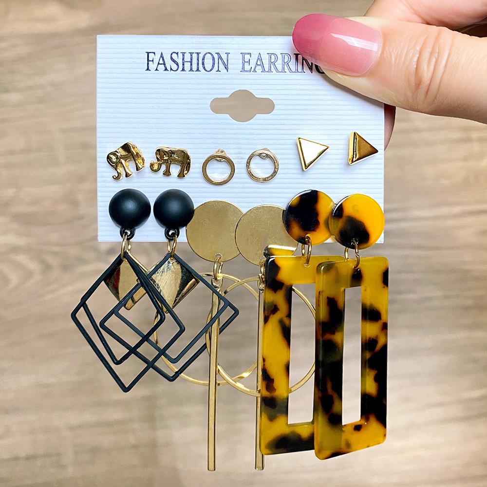 European and American style resin earring set for women French INS High-end vintage pearl earrings and studs
