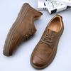 Casual Business Shoes Man Spring New British Style Retro Tooling Shoes Leather Comfortable Breathable Casual Leather Shoes Men