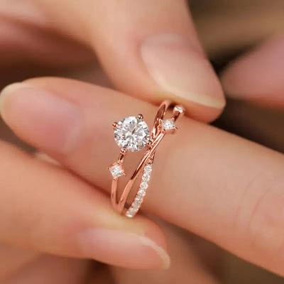 Huitan Trendy Women Rings  New Wedding Accessories Dazzling Cubic Zirconia Temperament Elegant Female Engagement Jewelry