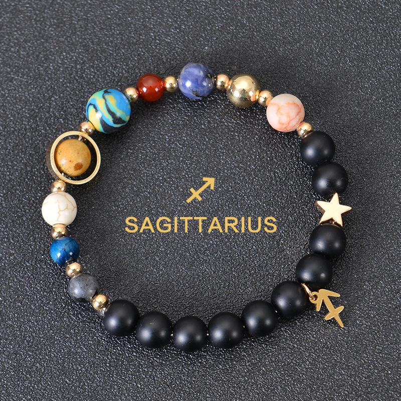 Eight major planets and twelve zodiac signs bracelet, frosted stone, bead bracelet, planets, Christmas gift, Stocking stuffers