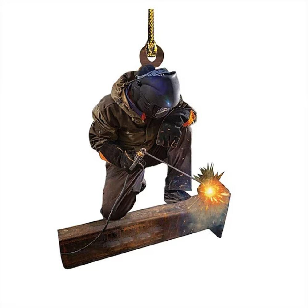 

Акриловый Сварщик Подвеска Плоский Автомобиль Зеркало Заднего Вида Подвеска Забавная Елочная Игрушка 3