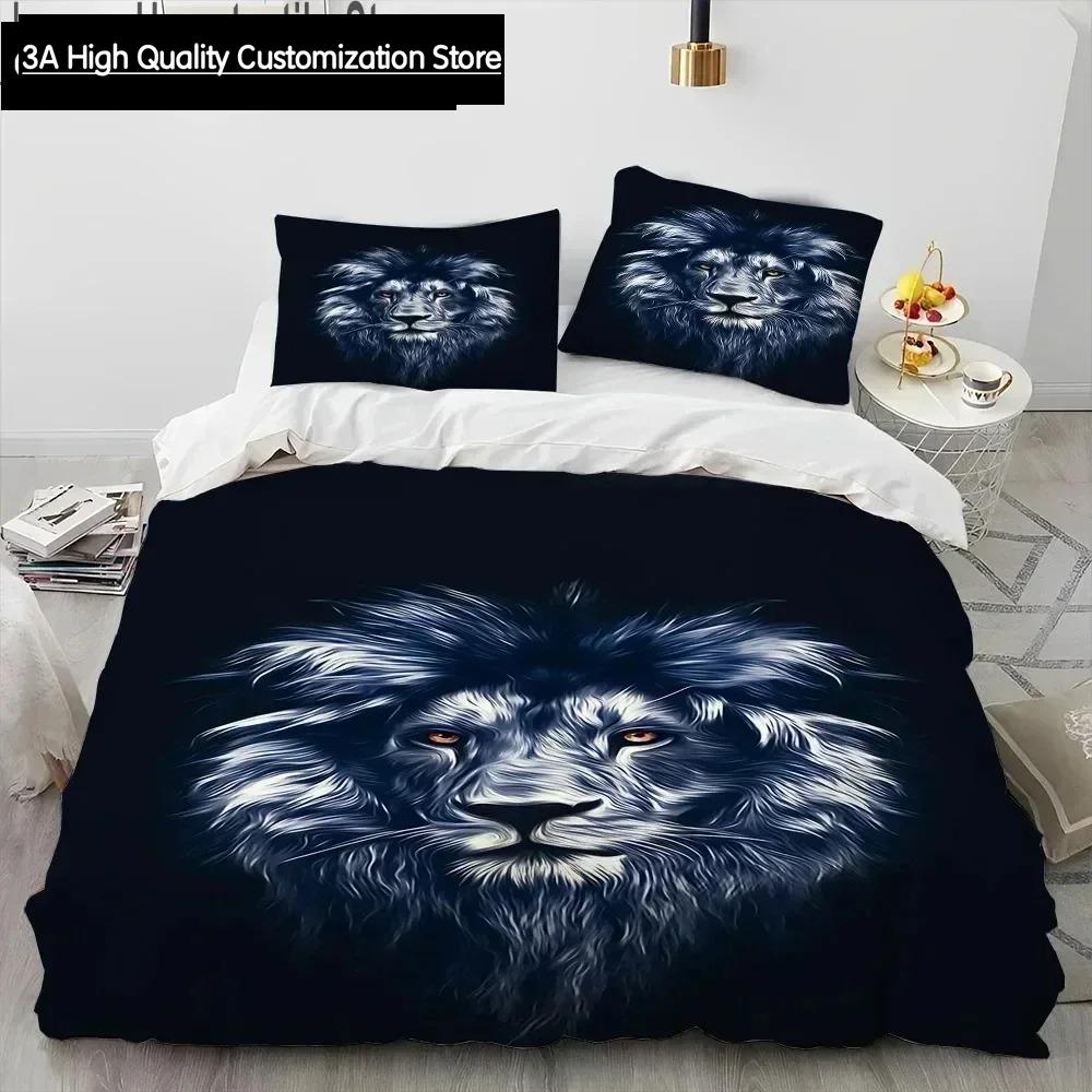 3D Print Tiger Leopard Wolf Animal Luxury Comforter Bedding SetDuvet Cover Bed Quilt Cover Pillowcase Queen Size Bedding Set
