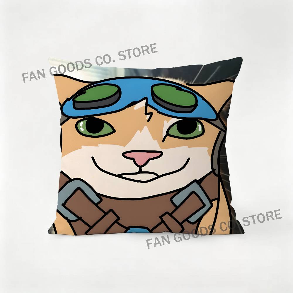 OOverwatch JJetpack cat Printed Pillow Cover Cushion Case Simple Sofa Pillow Case No Pillow Core