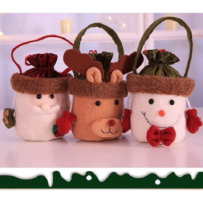 Apple Christmas Decorations Bags Children Holiday Candy Gift Party Up Dress