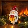 Indoor Christmas Decoration Gnome Figurine Resin Red Santa Dwarf Statue with Tree/Gift Box Festive Ornament for Showcase Tomte Swedish Nordic Table