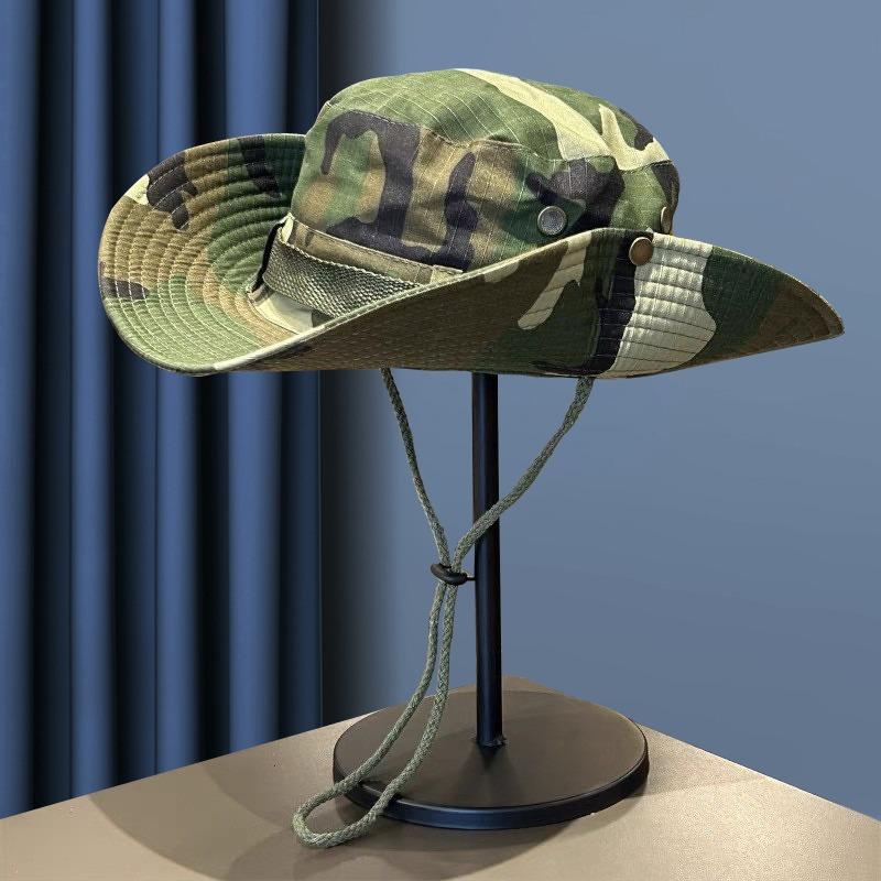 Bucket Hat Men's Tide Summer Outdoor Four Seasons Mountaineering Western Cowboy Hat Sunshade Sun Protection Camping Hat