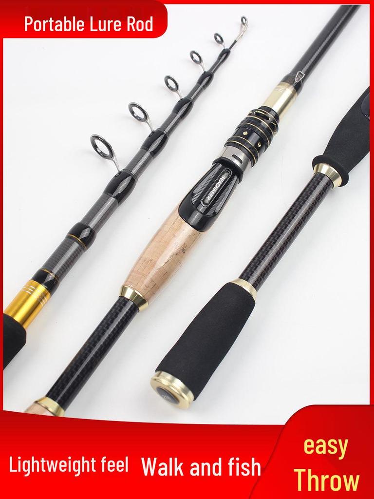 Ultra-kurze 2,1m Carbonfaser-Meeresrute für das Bootsangeln - Tragbar, Einziehbar, Professionelle Angelausrüstung