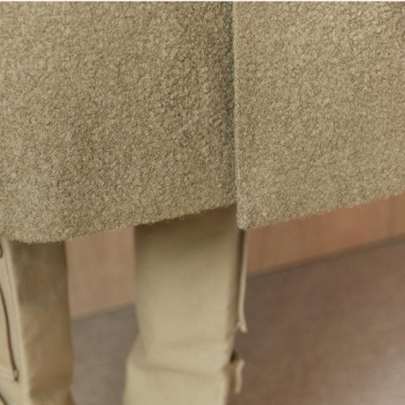 Maxza Wool Alpaca Loose Fit No Collar Boucle Coat Cc11qc300on