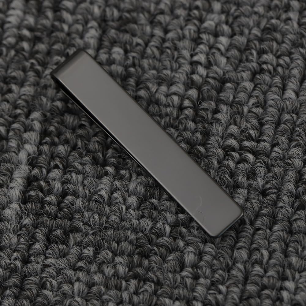 Set of 2 Stainless Steel Plated Tie Clips for Men (Black)